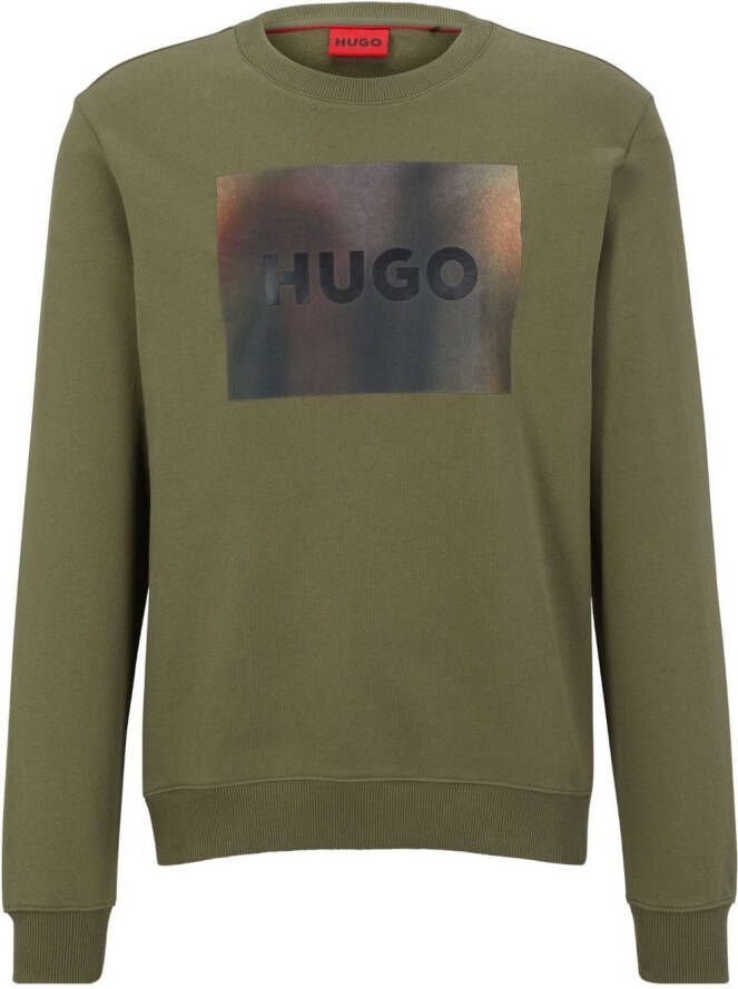HUGO Sweater met ronde hals Groen