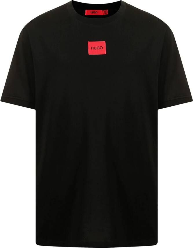 HUGO T-shirt met logopatch Zwart