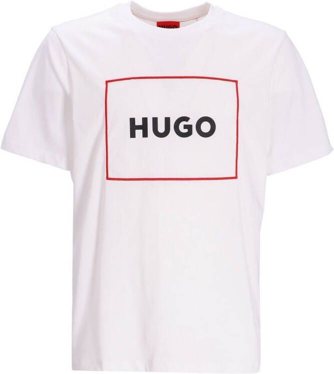 HUGO T-shirt met logoprint Wit