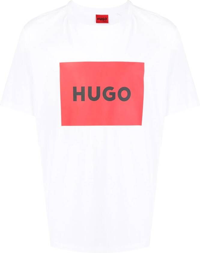 HUGO T-shirt met logoprint Wit