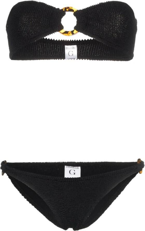 Hunza G Gloria bandeau bikini Zwart