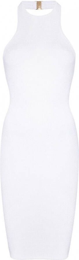 Hunza G Mini-jurk met halternek Wit