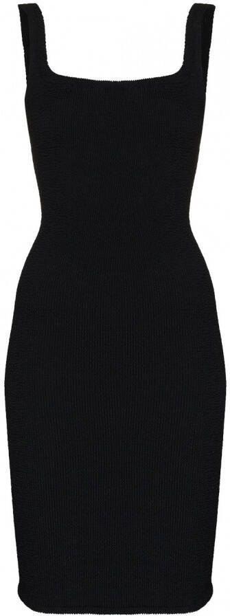 Hunza G Mini-jurk met vierkante hals Zwart
