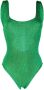 Hunza G Gekreukt badpak met vierkante hals Groen - Thumbnail 1