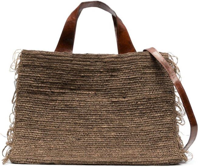 IBELIV Onja geweven shopper Bruin