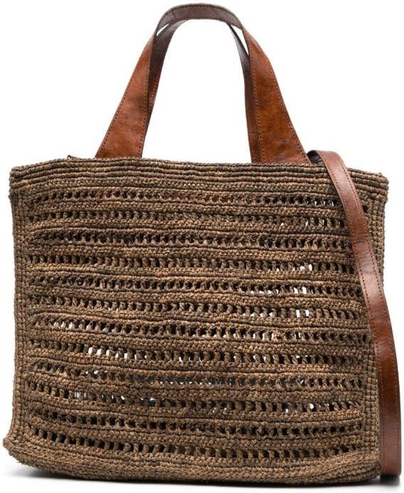 IBELIV Rieten shopper Bruin