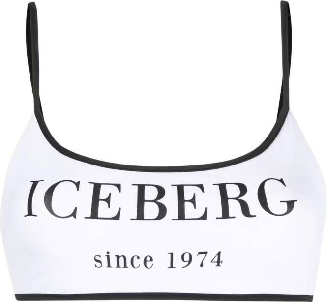 Iceberg Bikinitop met logoprint Wit