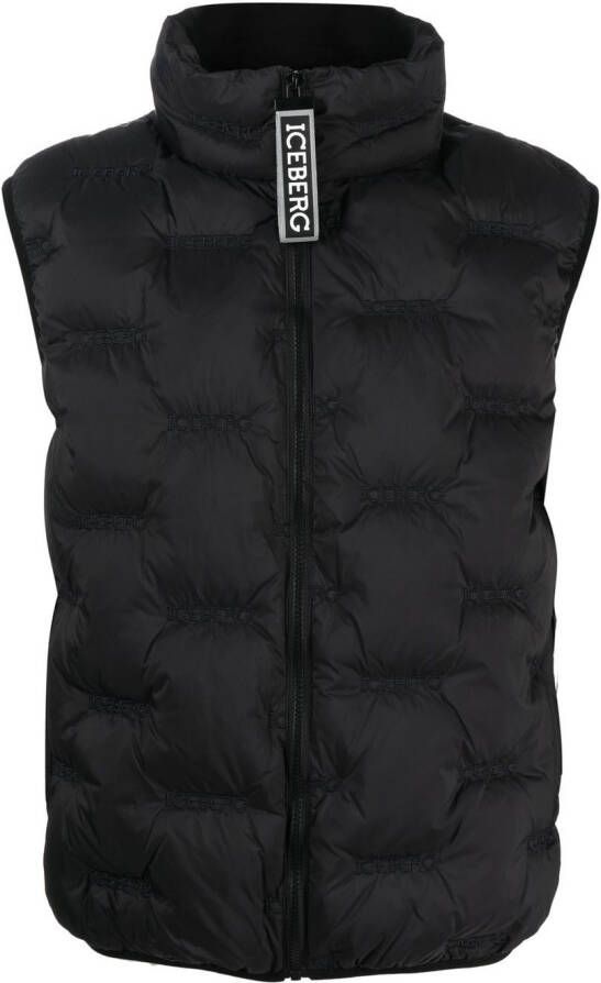 Iceberg Bodywarmer met geborduurd logo Zwart