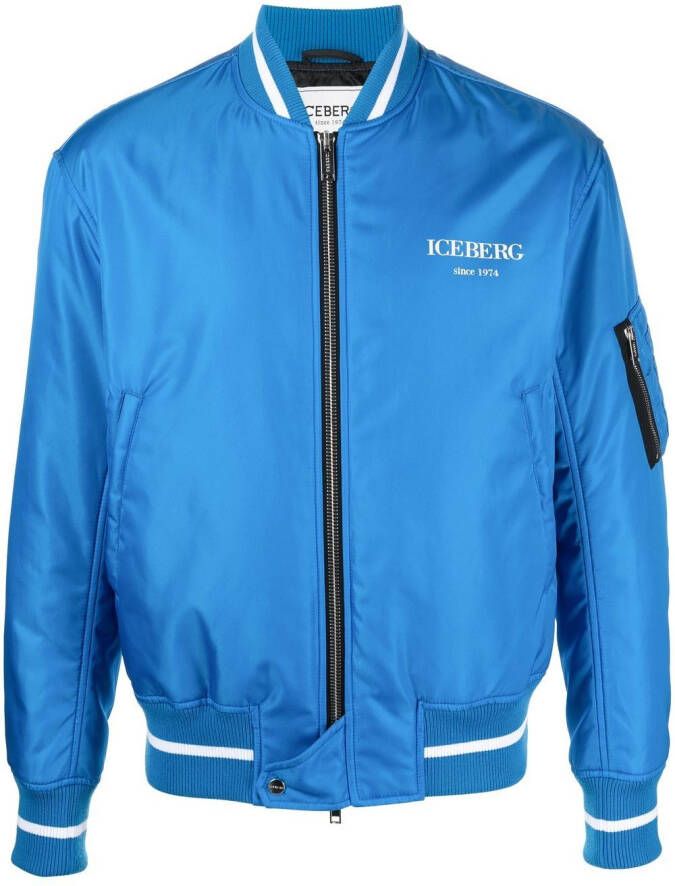 Iceberg Bomberjack met logoprint Blauw