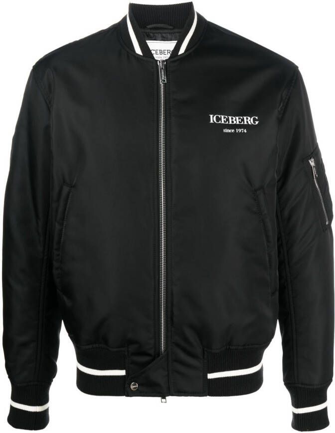 Iceberg Bomberjack met logoprint Zwart