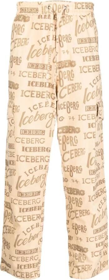 Iceberg Broek met logoprint Bruin