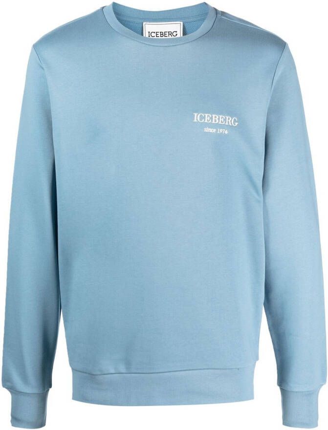 Iceberg Sweater met geborduurd logo Blauw