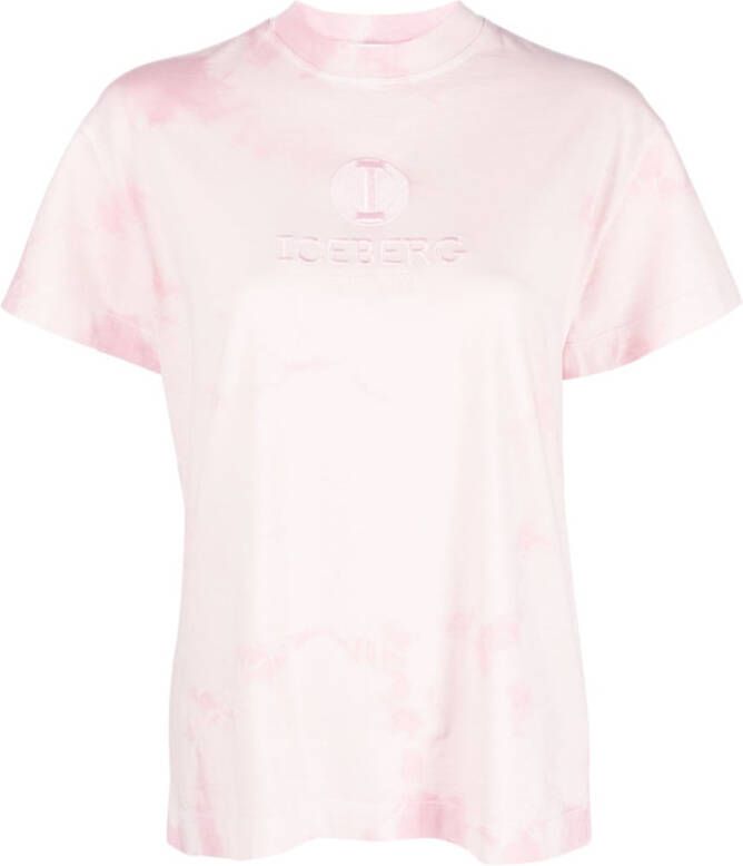 Iceberg T-shirt met geborduurd logo Roze