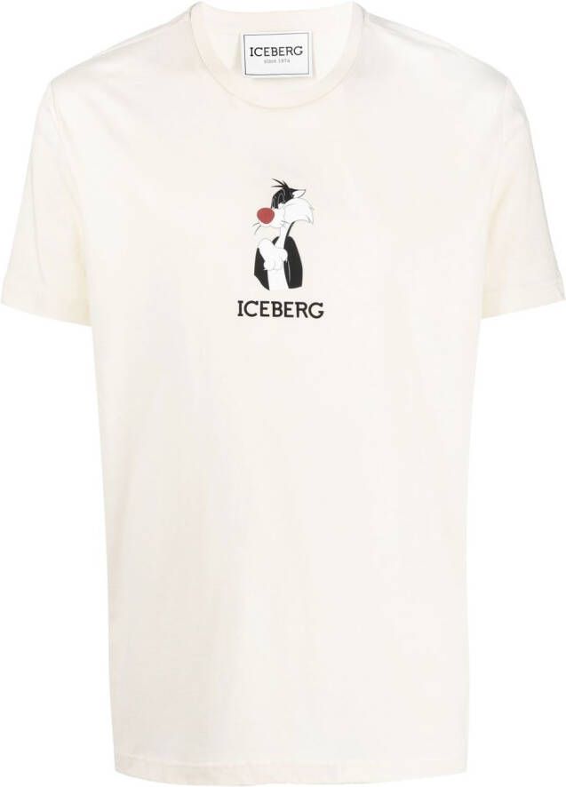 Iceberg T-shirt met grafische print Beige