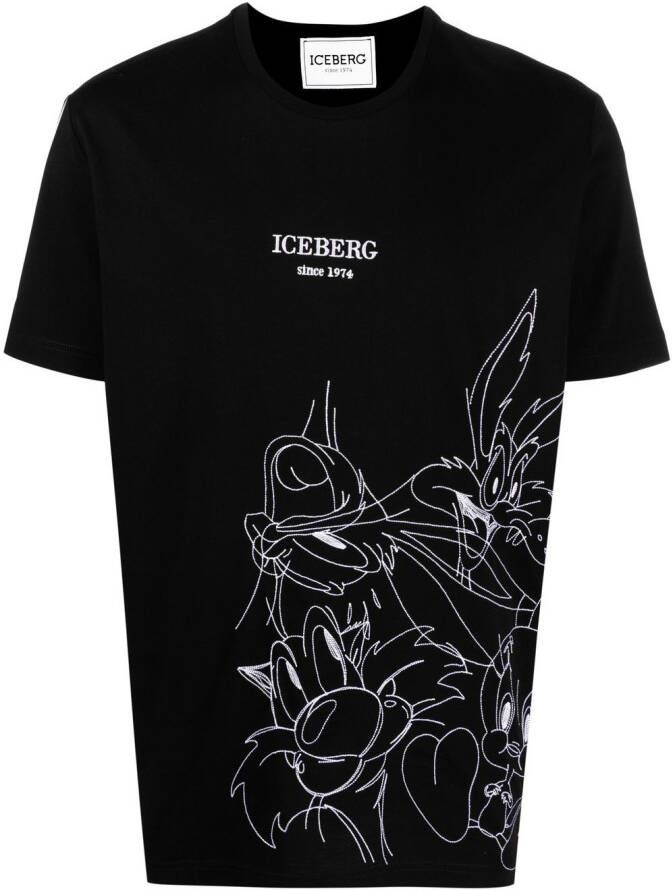 Iceberg T-shirt met grafische print Zwart