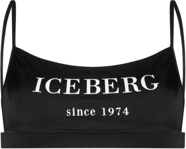 Iceberg Bikinitop met logoprint Zwart