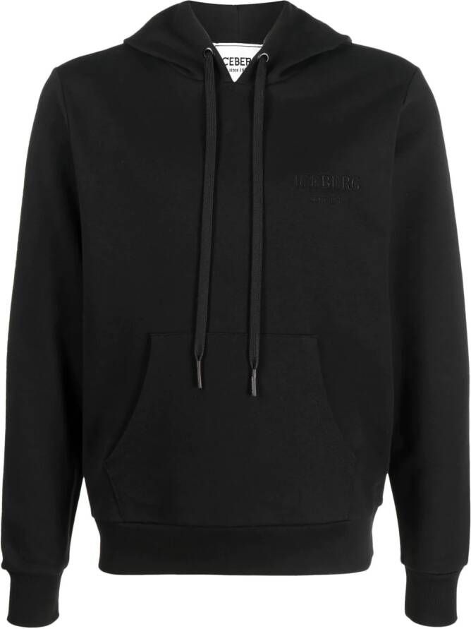 Iceberg Hoodie met geborduurd logo Zwart