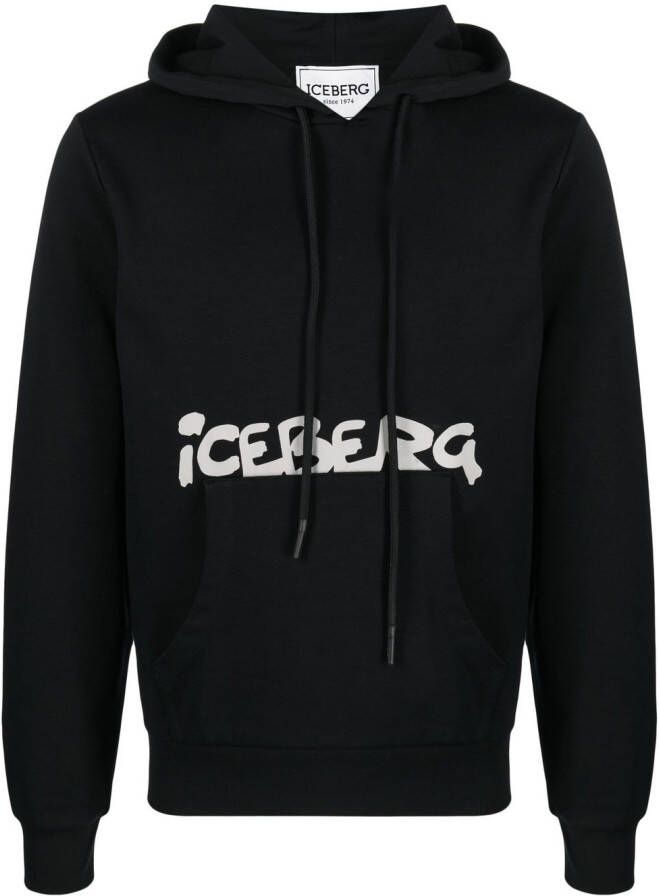 Iceberg Hoodie met logoprint Zwart