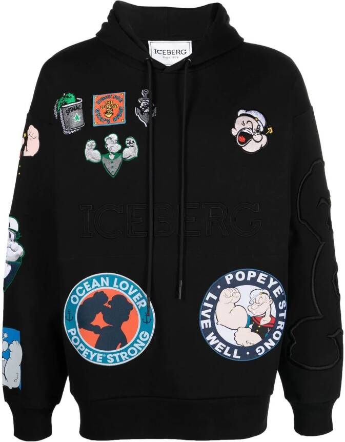 Iceberg Hoodie met print Zwart