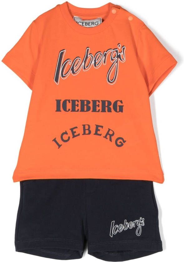 Iceberg Kids Pyjama met logoprint Oranje