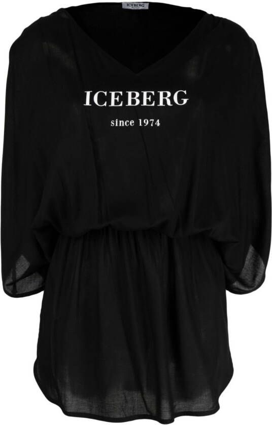 Iceberg Shorts met elastische taille Zwart