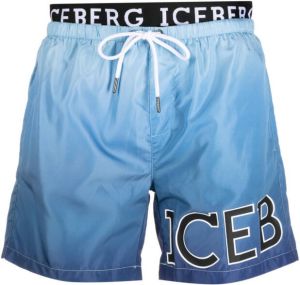 Iceberg Zwembroek met logoband Blauw
