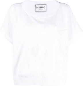 Iceberg T-shirt met mesh vlakken Wit