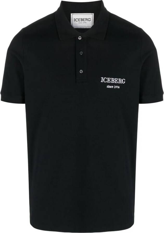Iceberg Poloshirt met geborduurd logo Zwart