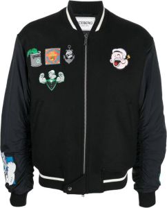Iceberg Popeye-embroidered bomber jacket Zwart