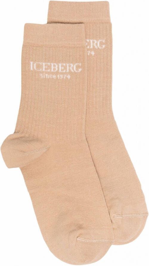 Iceberg Ribgebreide sokken Beige
