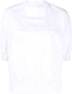 Iceberg Sweater met logo-reliëf Wit
