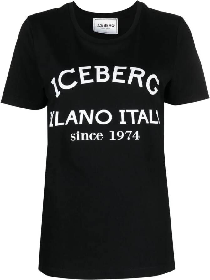 Iceberg T-shirt met logoprint Zwart