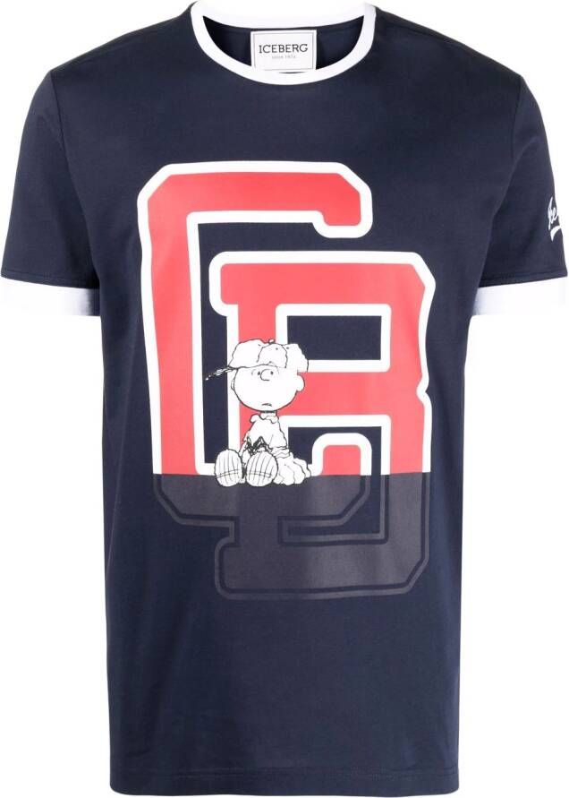 Iceberg T-shirt met print Blauw