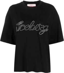 Iceberg T-shirt verfraaid met stras Zwart