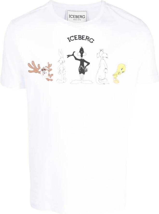 Iceberg x Looney Tunes T-shirt met geborduurd logo Wit