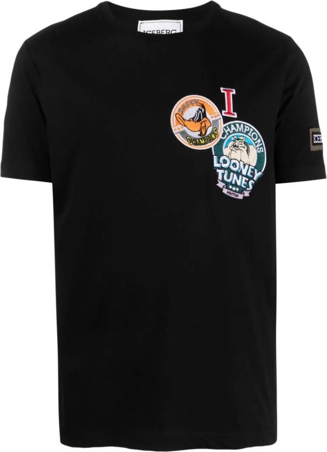 Iceberg x Looney Tunes T-shirt met patch Zwart