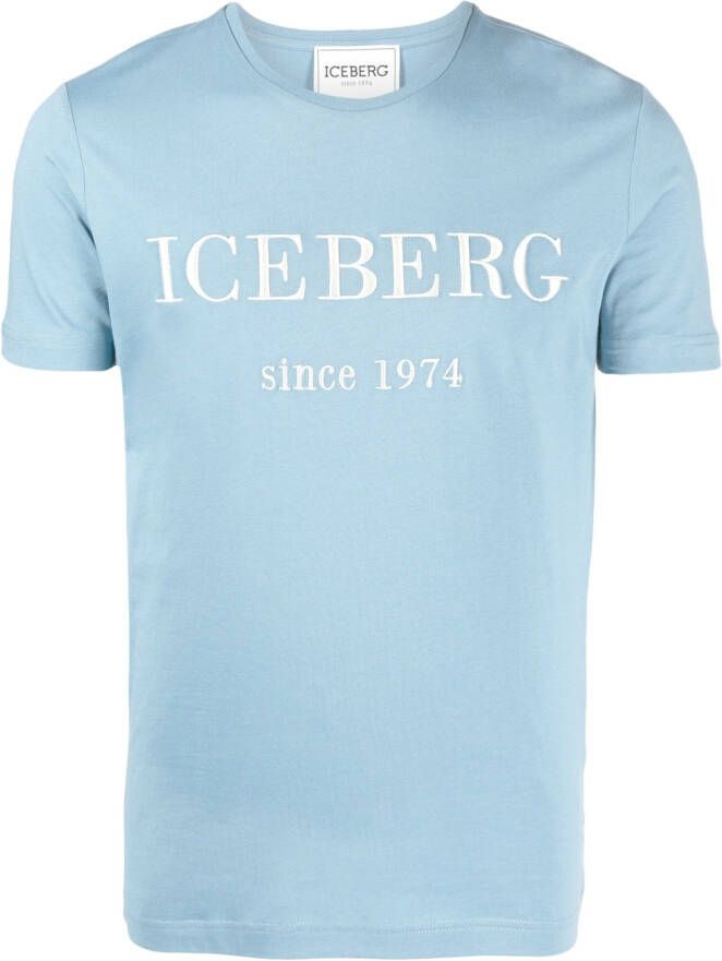 Iceberg T-shirt met logoprint Blauw