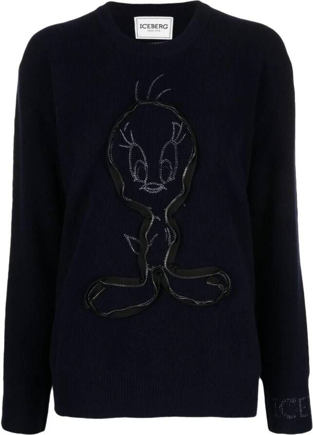Iceberg x Looney Tunes trui van scheerwol Blauw