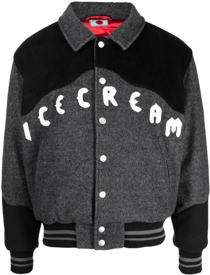 ICECREAM Bomberjack met geborduurd logo Grijs