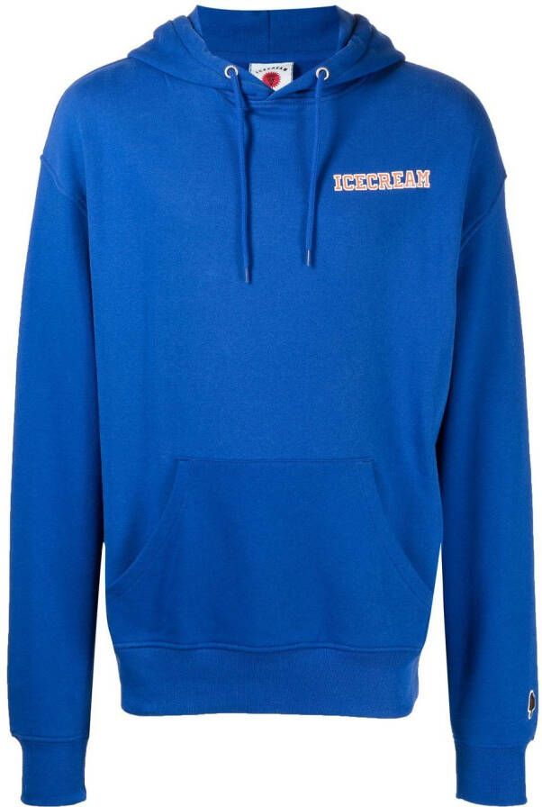 ICECREAM Hoodie met logoprint Blauw