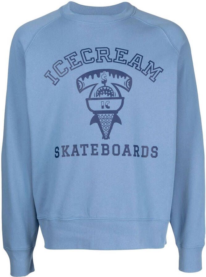 ICECREAM Sweater met logoprint Blauw