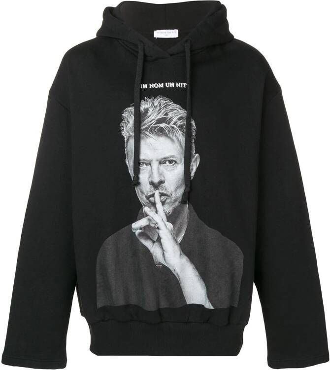 Ih Nom Uh Nit David Bowie hoodie met print Zwart