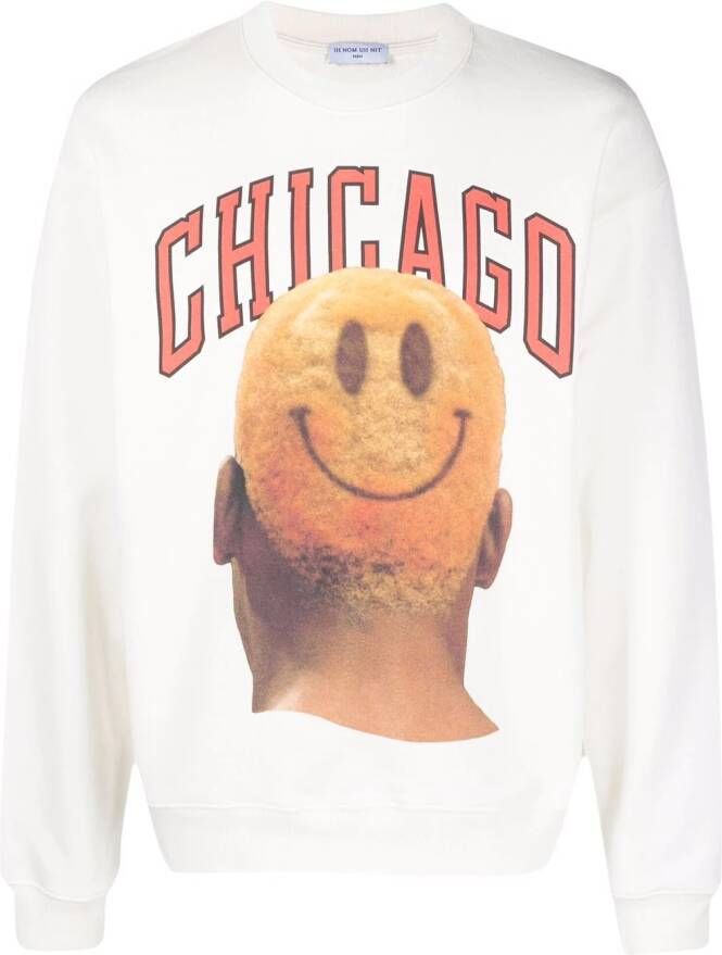 Ih Nom Uh Nit Sweater met print Beige