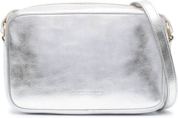 Il Bisonte Oliveta metallic crossbodytas Zilver