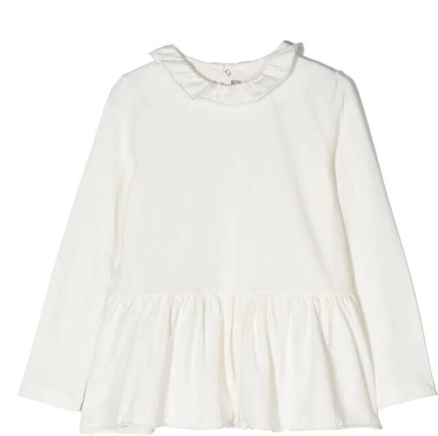 Il Gufo Blouse met ruchekraag Wit