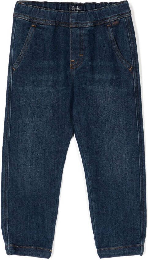 Il Gufo Jeans met elastische tailleband Blauw