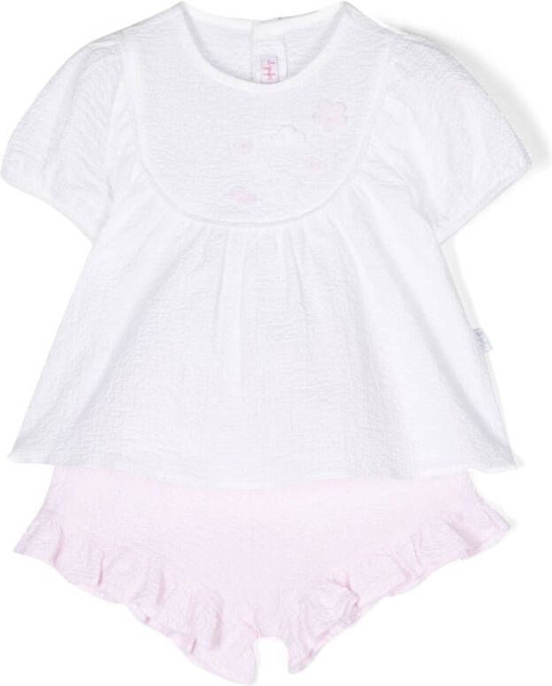 Il Gufo Shorts met bloe patch Wit