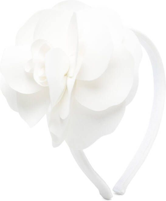 Il Gufo Haarband met bloem Wit