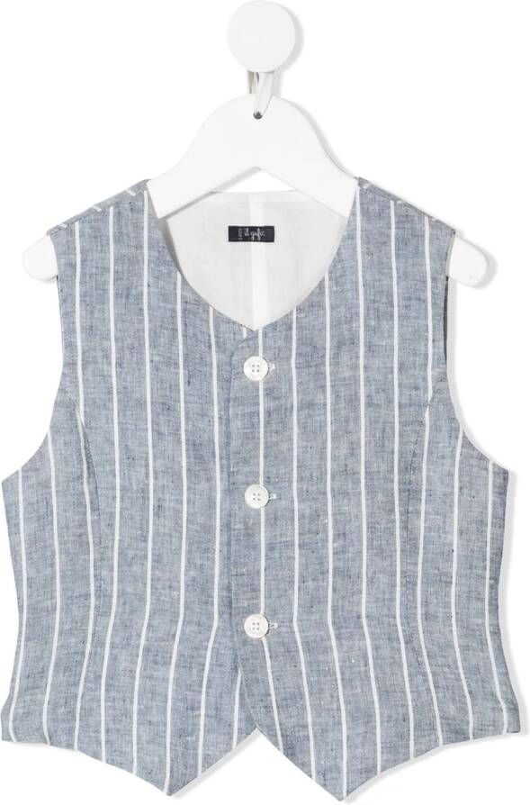 Il Gufo Gestreept gilet Blauw
