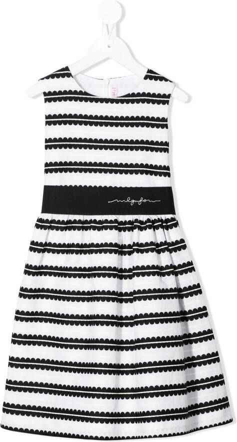 Il Gufo Gestreepte jurk Zwart